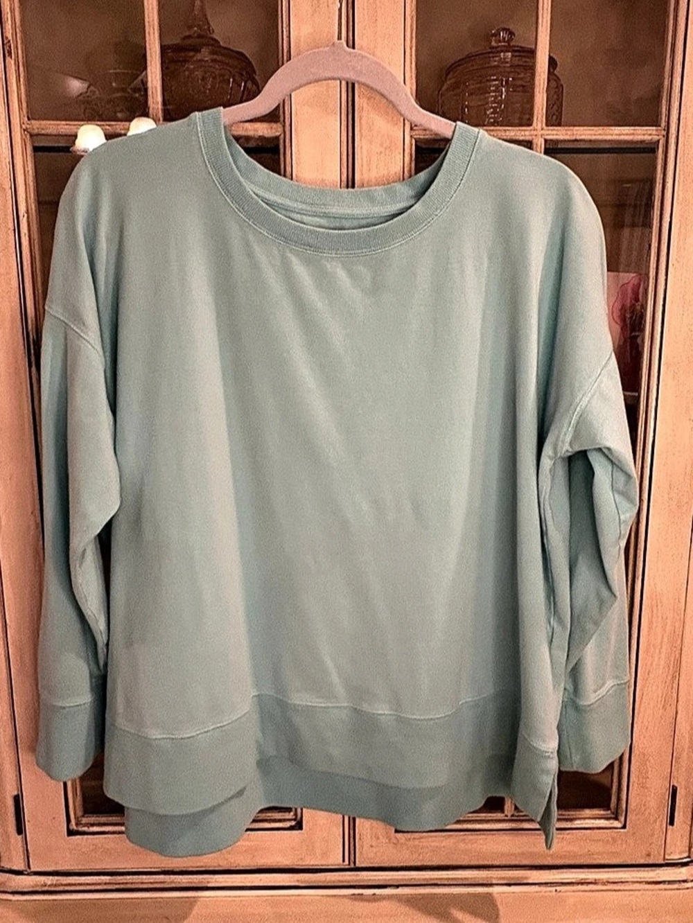 Eileen Fisher Organic Cotton Sweatshirt in Mint Green Size Large
